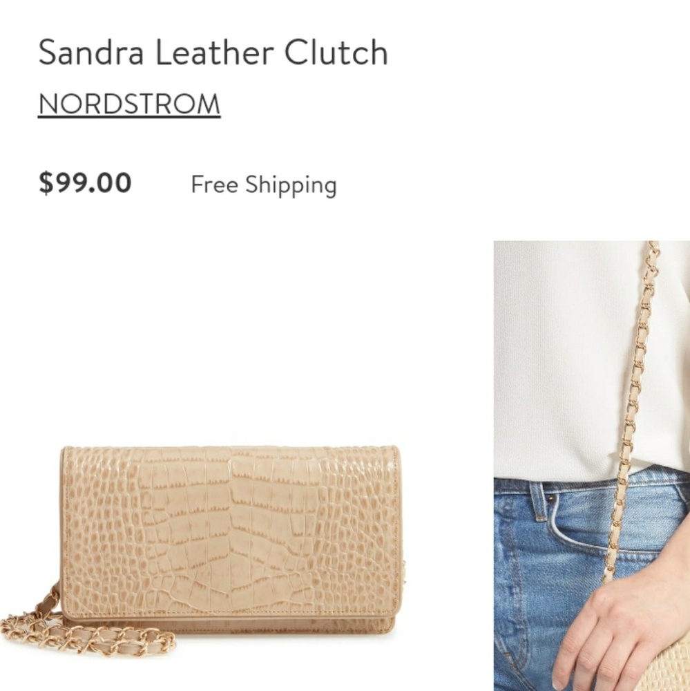 Sandra leather clutch Nordstrom